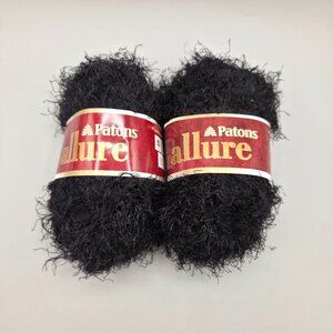 Patons Allure Yarn Ebony Bulky 100% Nylon 100 Grams Total 2 Skeins